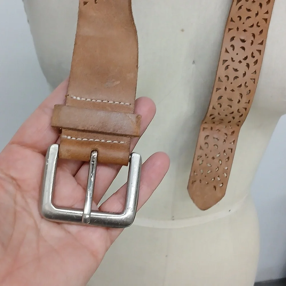 Leather Cut Out Belt Made in India / Size S/M
